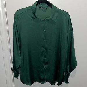 Green silk shirt